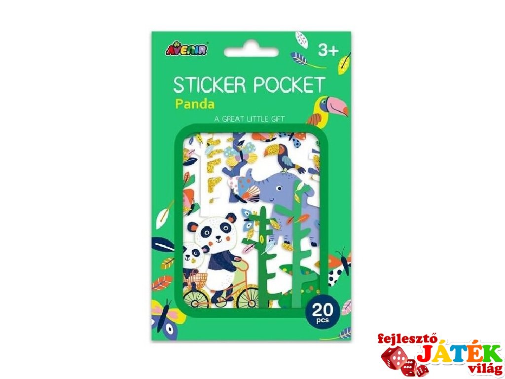 20 db-os mini matrica készlet, Panda (Avenir)