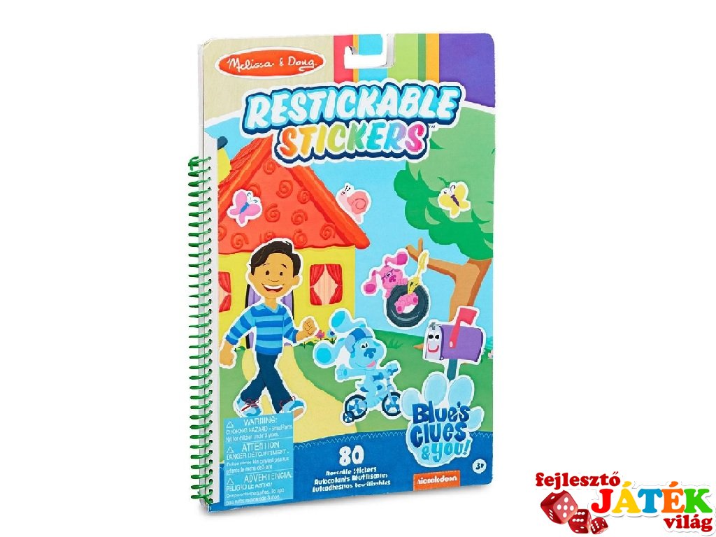 Azúrkék kedvenc helyei, újraragasztható matricás könyv, Melissa&Doug kreatív szett (33003, 3-6 év)