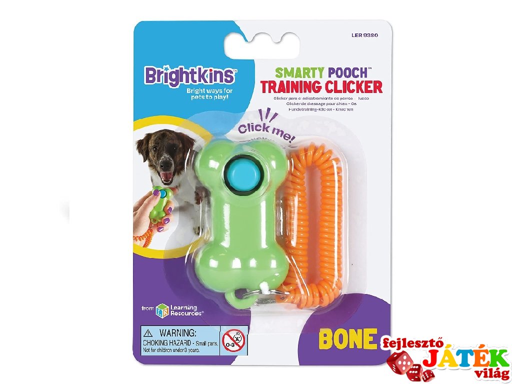 Brightkins csettintő gomb kutyáknak Csont, kutya oktató játék (klikkelő)
