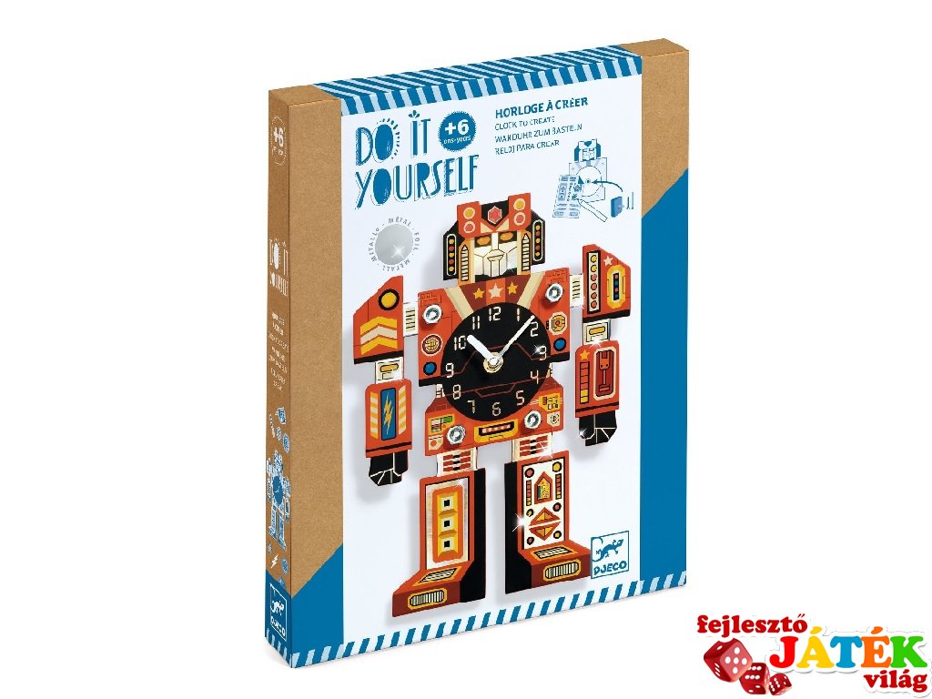 Csináld magad! Robotime falióra, Djeco kreatív készlet - 7984