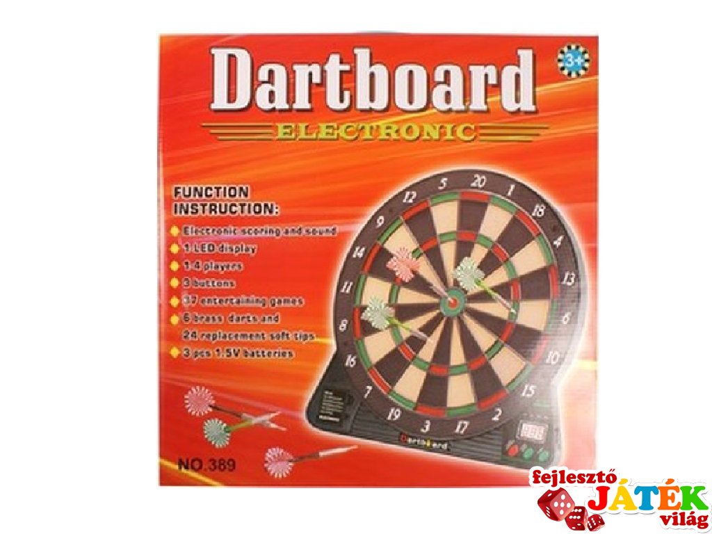 Darts tábla LED kijelzővel, ügyességi játék (10-99 év)