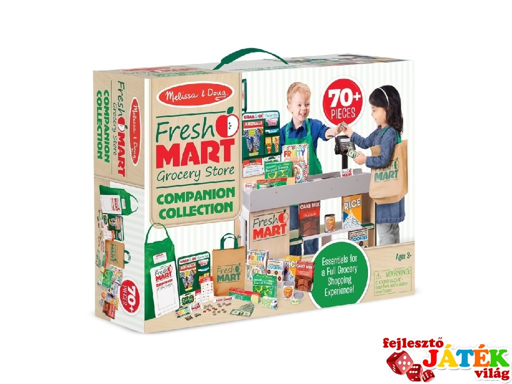 Élelmiszer bevásárló szett, Melissa&Doug 70 db-os szerepjáték (5183, 3-8 év)