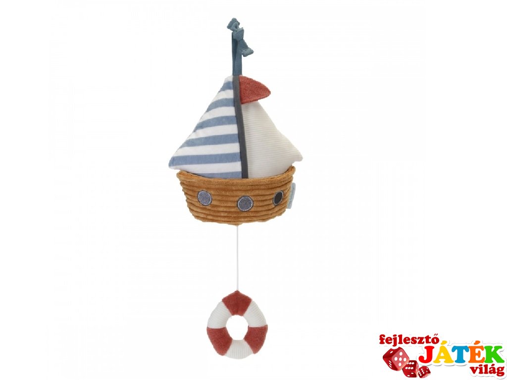 Felhúzható zenélő Hajó, Little Dutch plüss babajáték (8605, 0-2 év)