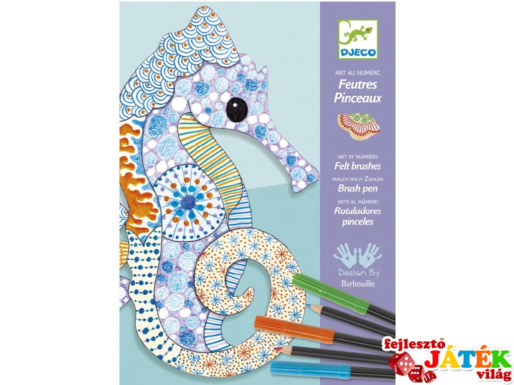 Filctollas színező, Motif art (Djeco, 8648, kreatív készlet, 7-13 év)