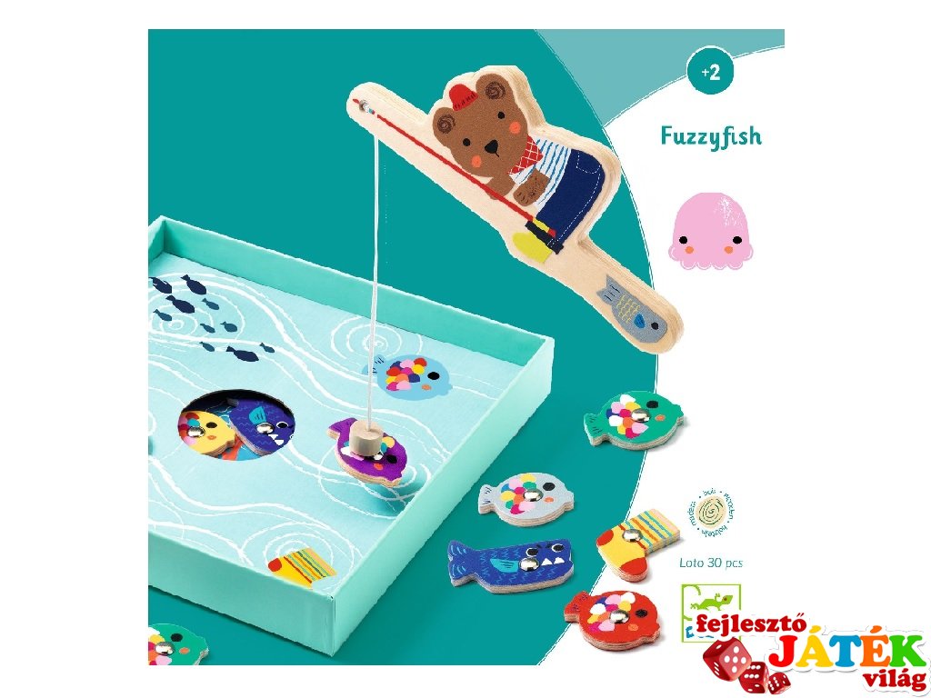 Fuzzyfish horgászjáték, Djeco készségfejlesztő játék - 1613 (2-5 év)