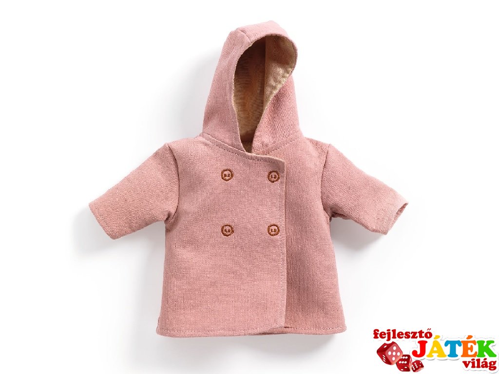 Kapucnis kabát babaruha 28-34 cm-es babához, Djeco szerepjáték - 7734 (18 hó-6 év)