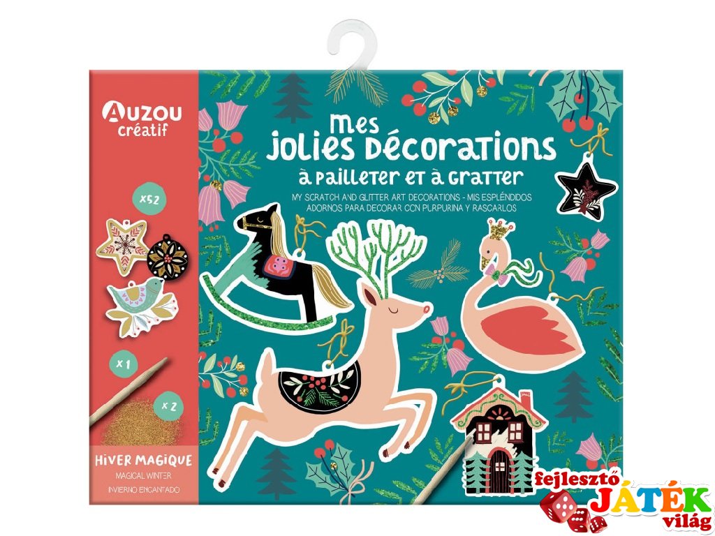 Karckép és csillámkép készítő Karácsonyi dekoráció, kreatív szett (AUZOU, 3-7 év)