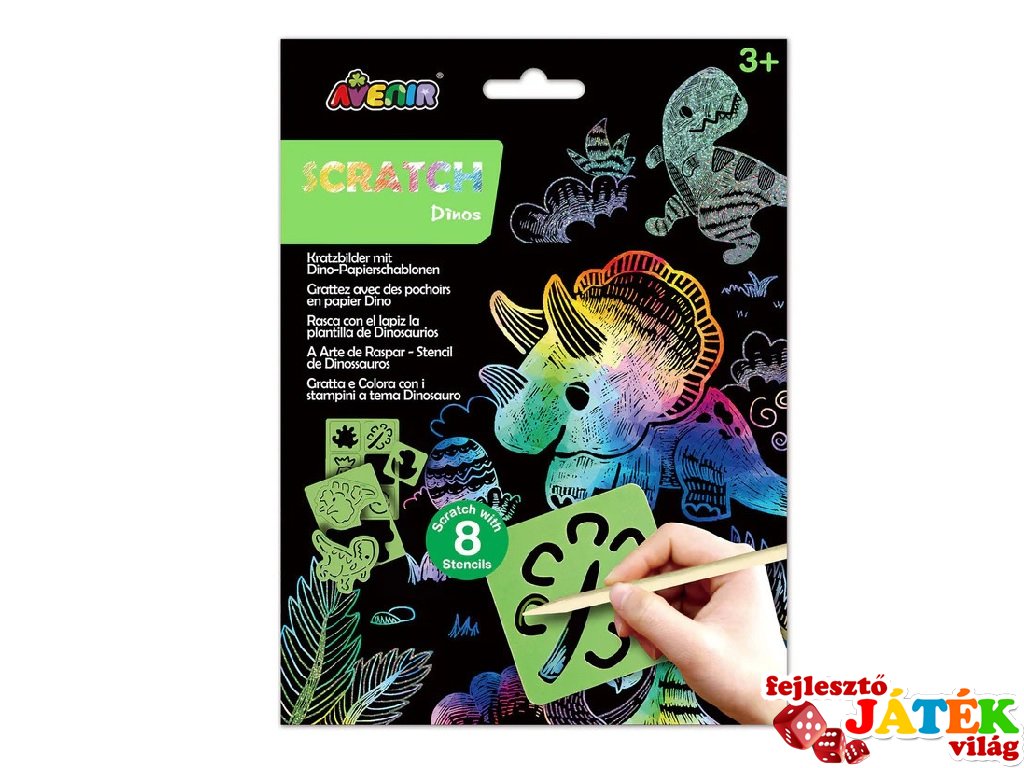 Karckép készítés stencillel Dinoszaurusz, kreatív szett (221848, Avenir, 3-7 év)
