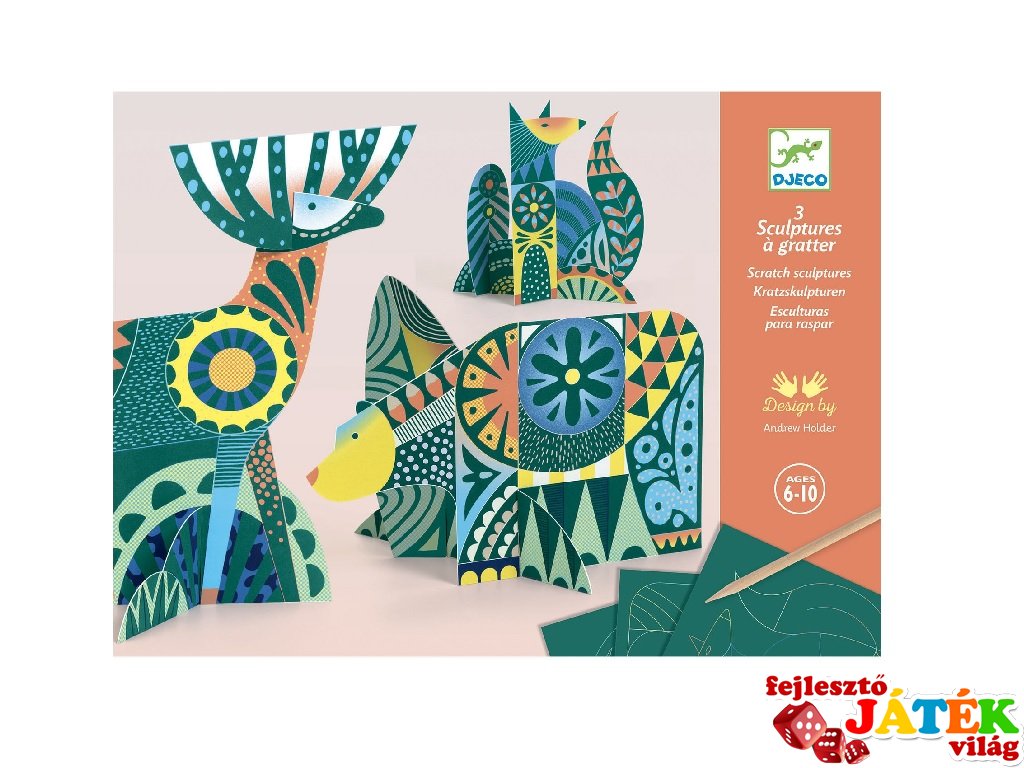 Karckép készítő Állatok 3D-ben, Djeco kreatív készlet - 9708 (6-10 év)