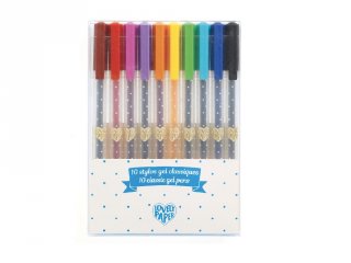 10 klasszikus színű gél toll készlet, Djeco kreatív szett - 3759