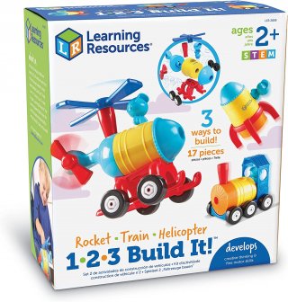 1-2-3 Build It Járművek, 17 db-os Learning Resources STEM építőjáték (2859, 2-5 év)