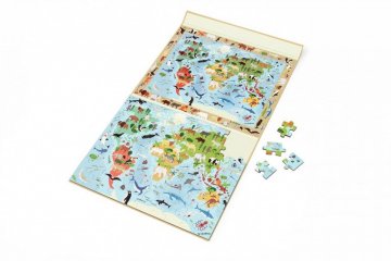 2 az 1-ben mágneses puzzle és felfedező játék, A világ állatai (6181230, Scratch, 4-7 év)