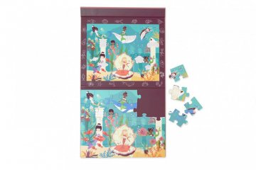 2 az 1-ben mágneses puzzle és felfedező játék lencsével, Sellők (Scratch, 3-5 év)