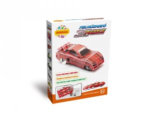 3D Puzzle, Piros versenyautó (HW, felhúzható kirakó, 5-9 év)