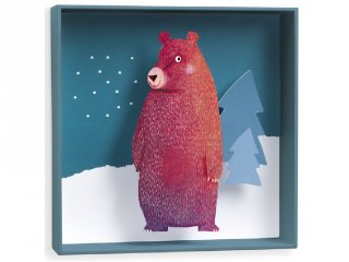 3D-s falikép, Mackó (Djeco, 4936, 18,5 x 18,5 x 4 cm-es falikép)