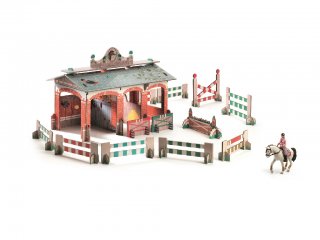3D-s puzzle, Istálló (Djeco, 7707, 43 db-os kemény karton kirakó, 3-8 év)