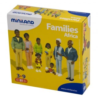 Afrikai család, 8 fős bábcsalád (miniland, szerepjáték, 3-9 év) 