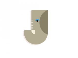 Állatdekor betű fából: J, Djeco szobadekoráció - 4969
