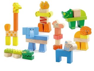 Állatfigurás építőjáték (Djeco, 6311, 42 db-os fajáték, 2-6 év)