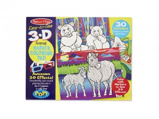 Állatos színező füzet 3 dimenziós szemüveggel (Melissa Doug, különleges kreatív játék, 3-8 év)