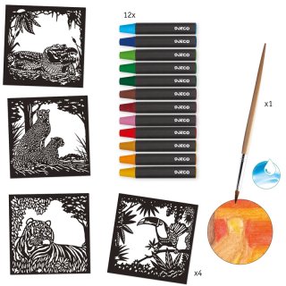 Aquarell készlet Dzsungel állatok, Djeco kreatív szett - 9348 (6-10 év)