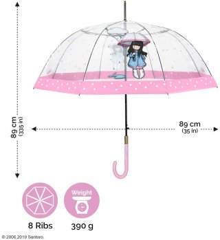 Átlátszó esernyő Lány az esőben, Santoro Gorjuss kiegészítő (6-16 év)