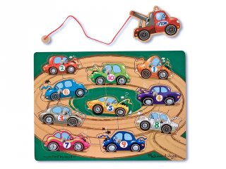 Autós, mágneses horgászjáték (13777, Melissa&Doug, 10 db kisautós ügyességi játék, 2-5 év)