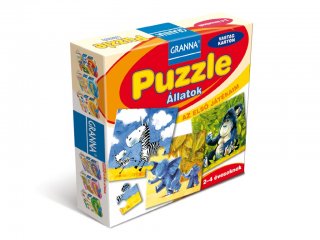 Az első játékaim, Puzzle Állatok (Granna, 4, 6, 9 és 12 db-os kirakók, 2-4 év)