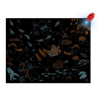 Az óceán varázsa, különleges kirakó mini lámpával, 24 db-os Janod puzzle (2654, 3-5 év)