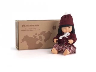 Baba és ruha szett, ázsiai lány 38 cm, Miniland szerepjáték (31206, 3-8 év)