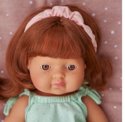 Baba fehérneműben, európai vörös hajú lány 38 cm, Miniland szerepjáték (31150, 3-8 év)