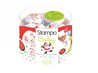 Baba nyomda, festékpárnával, Téli ünnepek új design (Aladine, 3805N, kreatív készlet, 1-4 év)