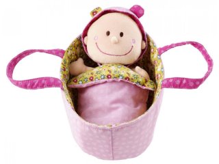 Baba pelenkával, mózeskosárral, Chloé (Lilliputiens, 86063, bébijáték, 0-6 év)