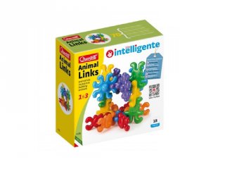 Bébi láncépítő, Nagy, Állatos (Quercetti, 4135, bébi építőjáték, 0-5 év)