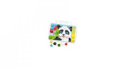 Bébi óriás pötyi, Panda (Quercetti, 4206, 40 db-os kreatív játék, 18 hó-4 év)