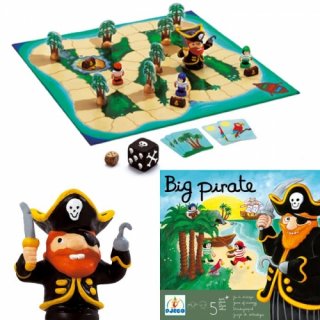 Big Pirate (Djeco, 8423, kalózos, kincsrablós stratégiai társasjáték, 5-9 év)