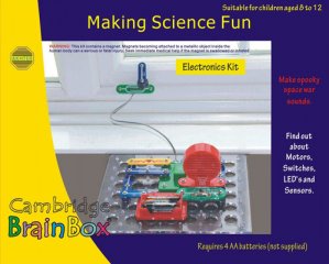 Cambridge BrainBox Making Science Fun, Elektronikai tudományos készlet, Érzékelők és riasztók készlet (BB-06, 7 féle áramkört tartalmazó, kísérletező játék, 8-12 év)