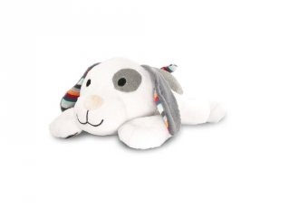 Dex zenélő, vigasztaló plüss kutya, babaszoba kiegészítő (ZA)