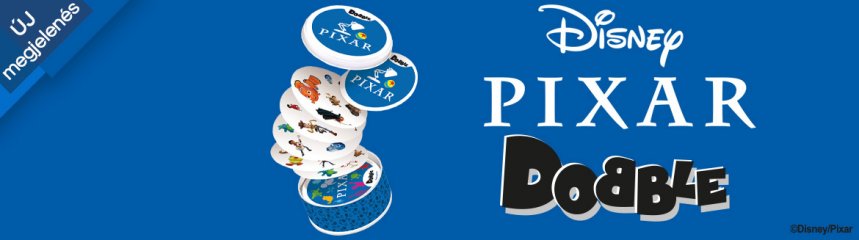 Dobble Pixar, Asmodee, megfigyelős gyorsasági kártyajáték (4-12 év)