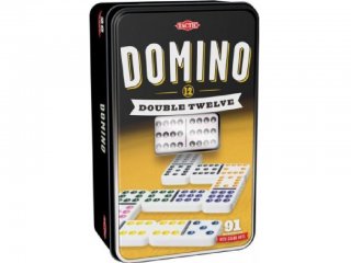 Dominó, fémdobozos (Tactic, Dupla 12-es szett, 91 db-os taktikai játék, 6-99 év)