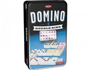 Dominó, fémdobozos (Tactic, Dupla 9-es szett, 55 db-os taktikai játék, 6-99 év)