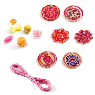 Ékszerkészítő szett gyöngyökkel Flower, Djeco kreatív készlet - 9854 (6-10 év)