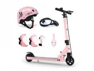 Elektromos roller biztonsági felszereléssel és lopásgátlóval Rózsaszín, Buki sporteszköz