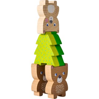 Építőjáték Erdei állatok, Haba 19 db-os készségfejlesztő bébijáték fából (HABA-306705, 2-4 év)
