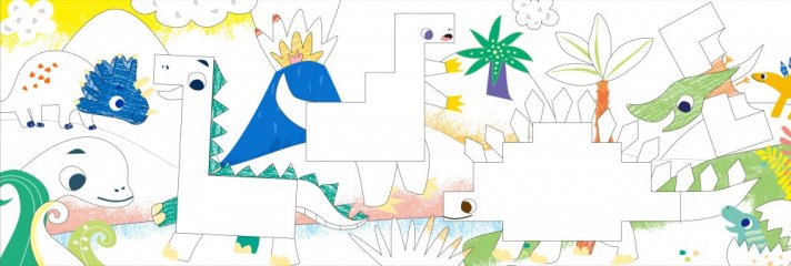 Építs és rajzolj! Dinoszauruszok, kreatív építő készlet (Avenir, 3-8 év)