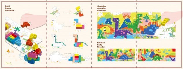 Építs és rajzolj! Dinoszauruszok, kreatív építő készlet (Avenir, 3-8 év)