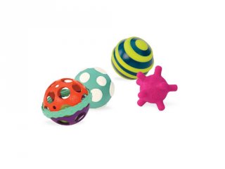 Érzékek labdái (B.Toys, 4 db bébijáték, 0-4 év)