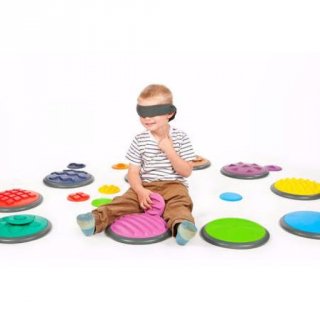 Érzékelő korongok, nagy készlet, mozgásfejlesztő játék (Gonge, tapintás, memória, mozgás, 3-99 év)