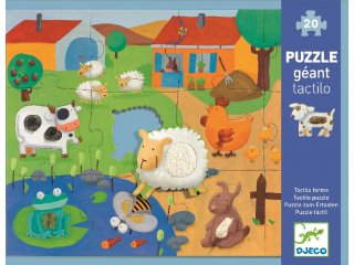 Érzékelős óriás puzzle, A farmon (Djeco, 7117, 12+8 db-os kirakó, 2-4 év) 