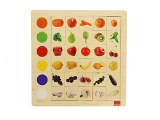 Ételeink és a színek, készségfejlesztő fajáték (55134, Goula, 4-6 év)